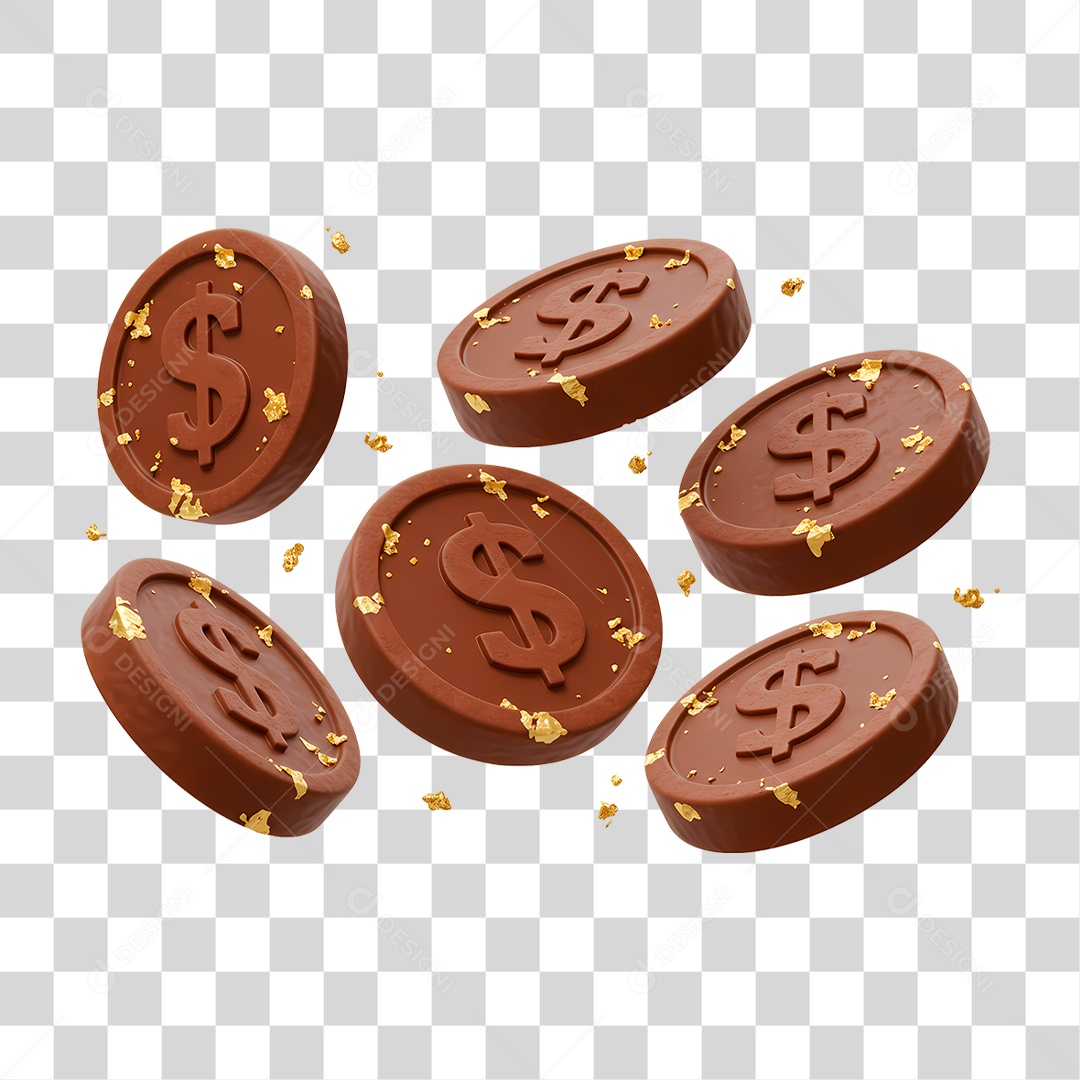 Moeda de Chocolate PNG Transparente