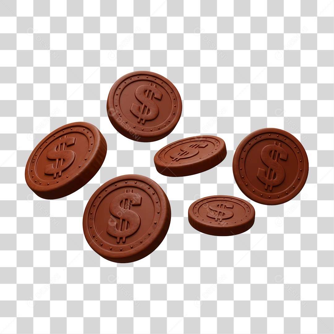 Moeda de Chocolate PNG Transparente