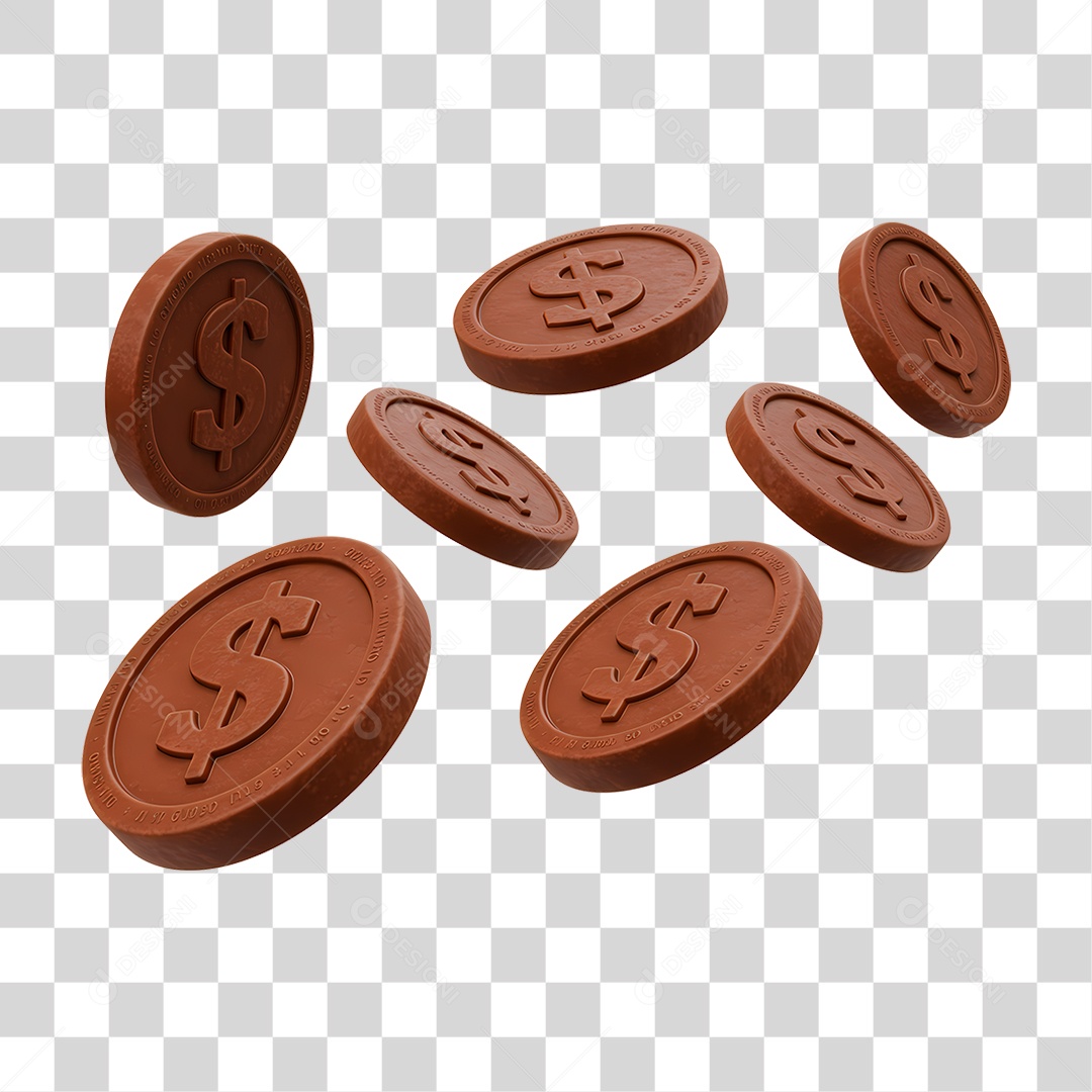 Moeda de Chocolate PNG Transparente