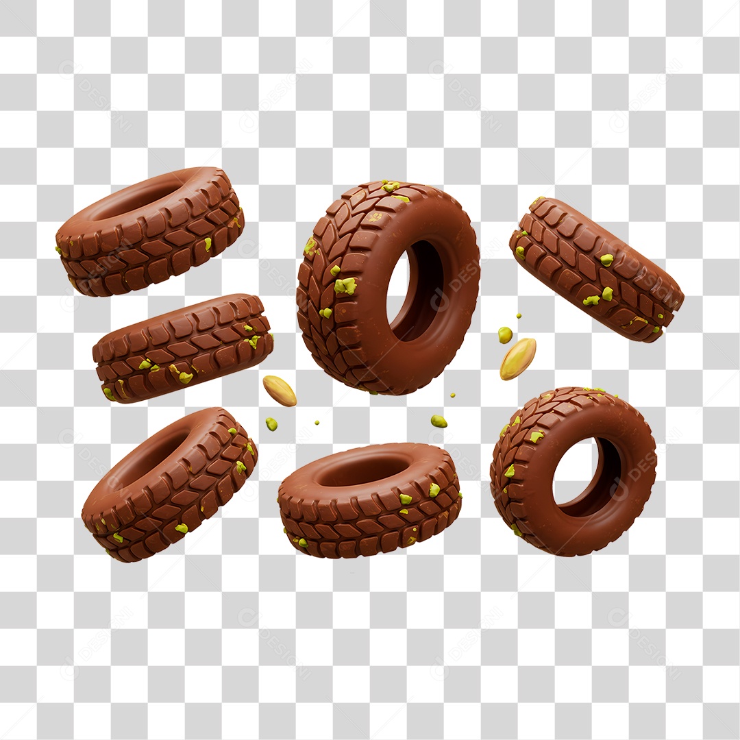 Pneu de Chocolate PNG Transparente