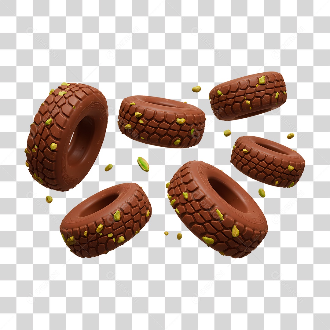 Pneu de Chocolate PNG Transparente