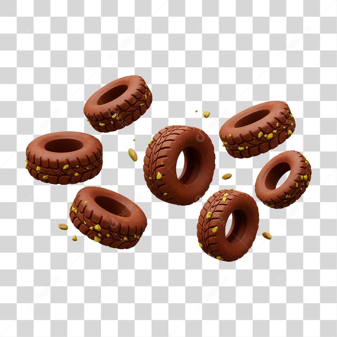 Pneu de Chocolate PNG Transparente