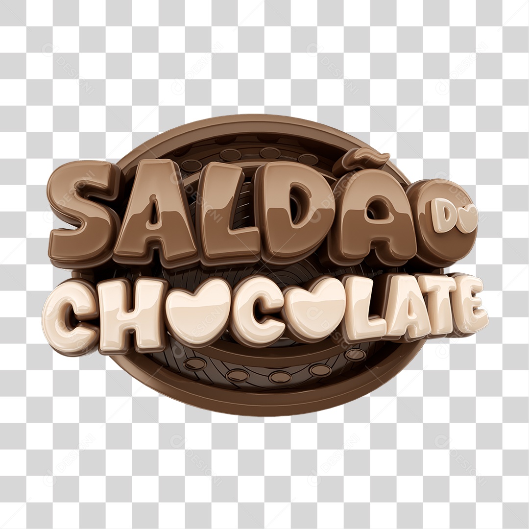 Selo 3D Saldão do Chocolate PNG Transparente