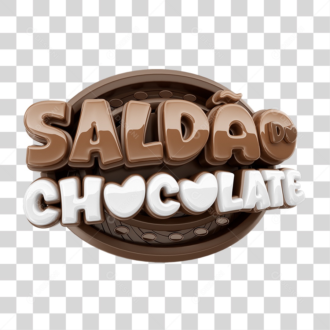 Selo 3D Saldão do Chocolate PNG Transparente