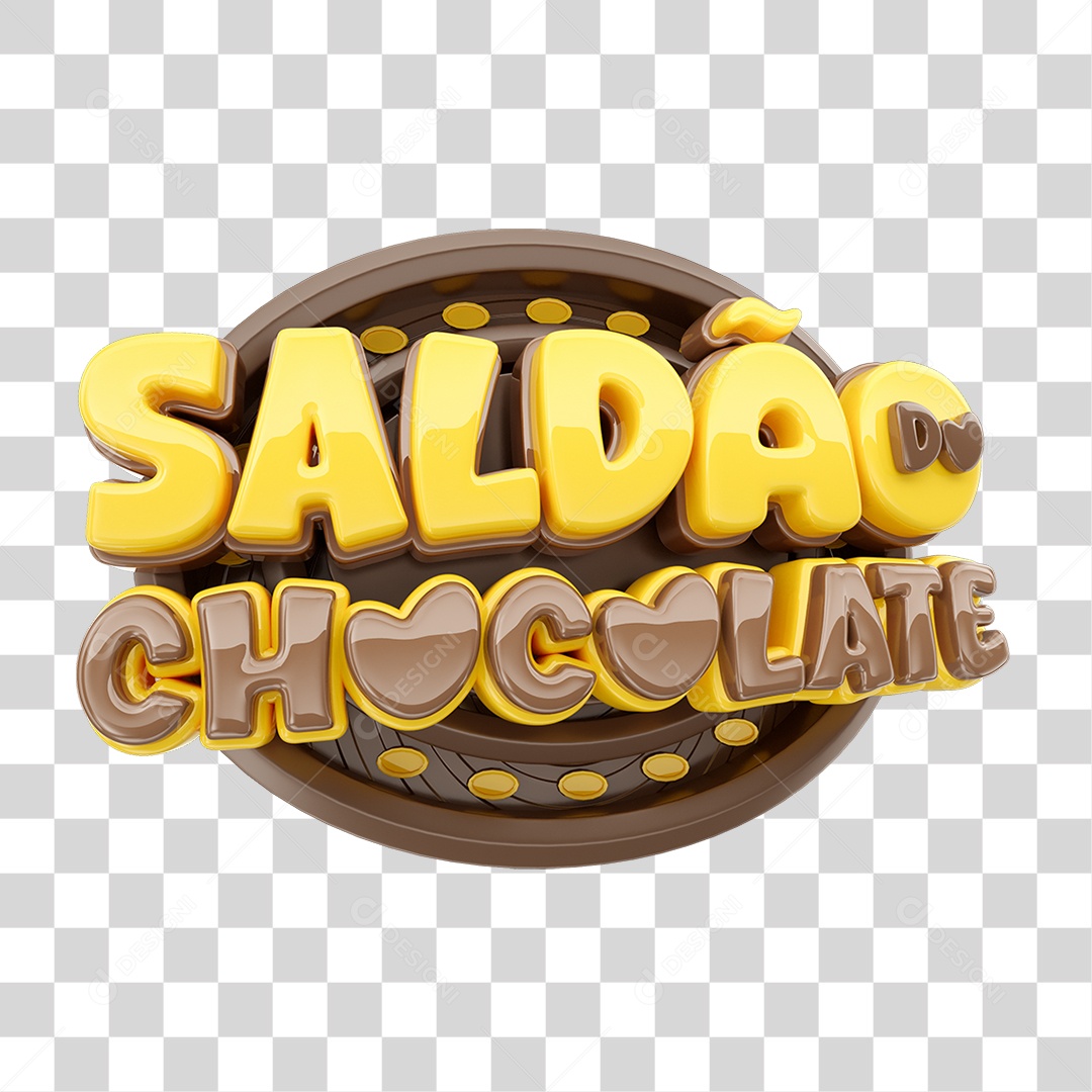 Selo 3D Saldão do Chocolate PNG Transparente