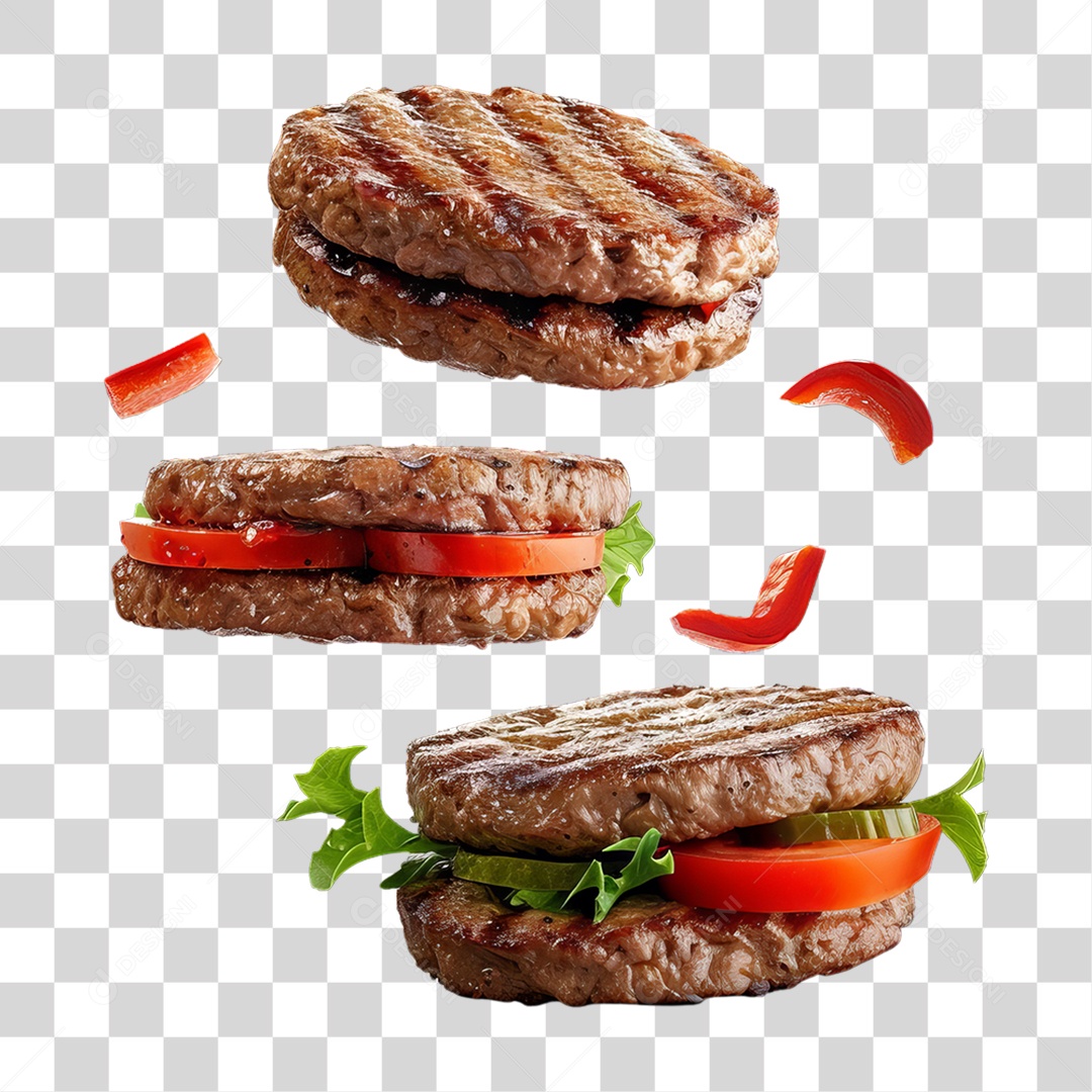 Hambúrguer Grelhado PNG Transparente