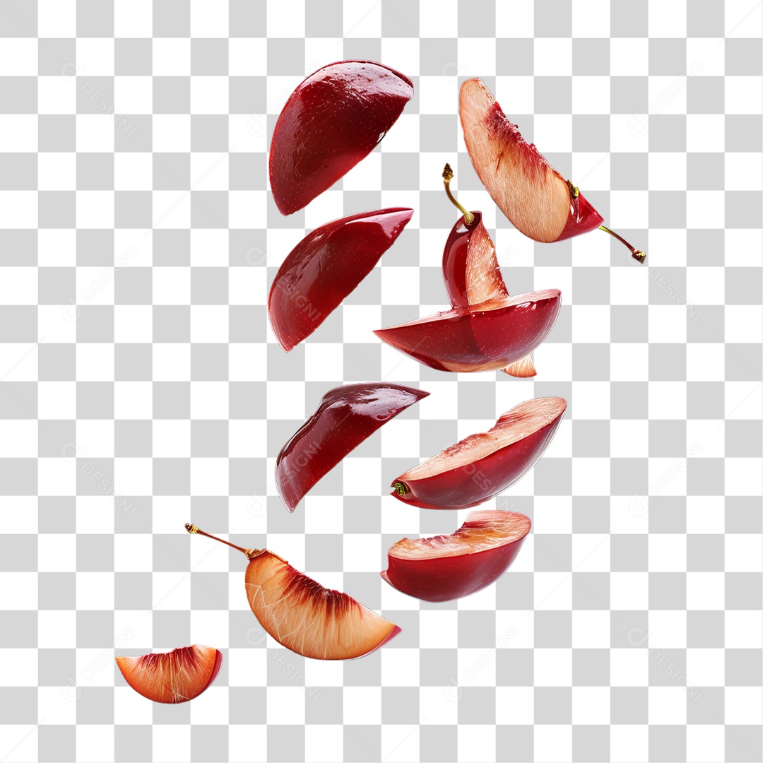 Fatias de Cerejas PNG Transparente