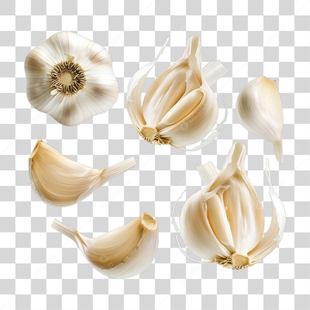 Fatias de Alho PNG Transparente
