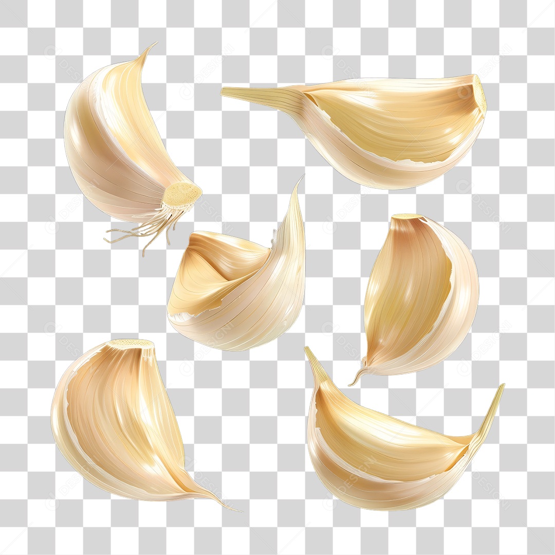 Fatias de Alho PNG Transparente