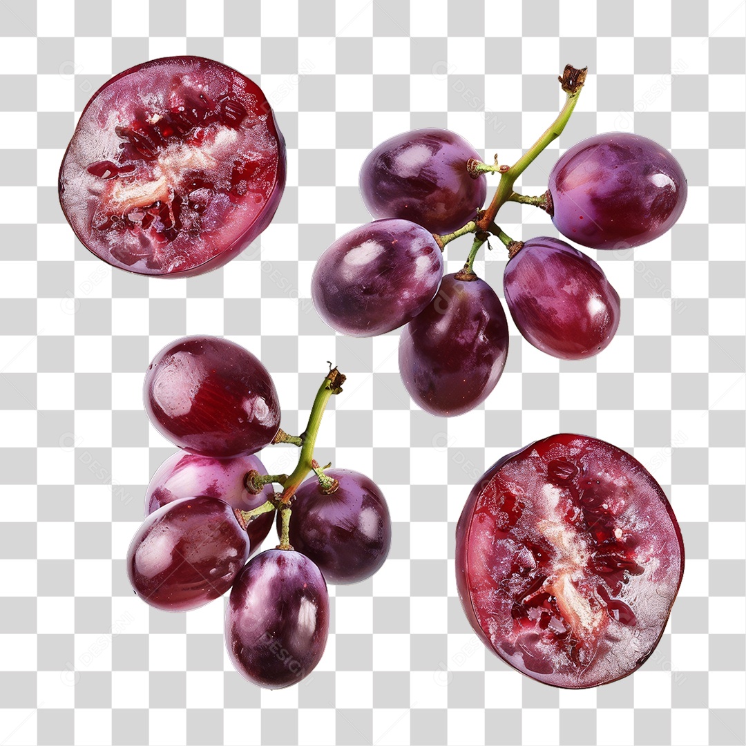 Fatias de Uvas PNG Transparente