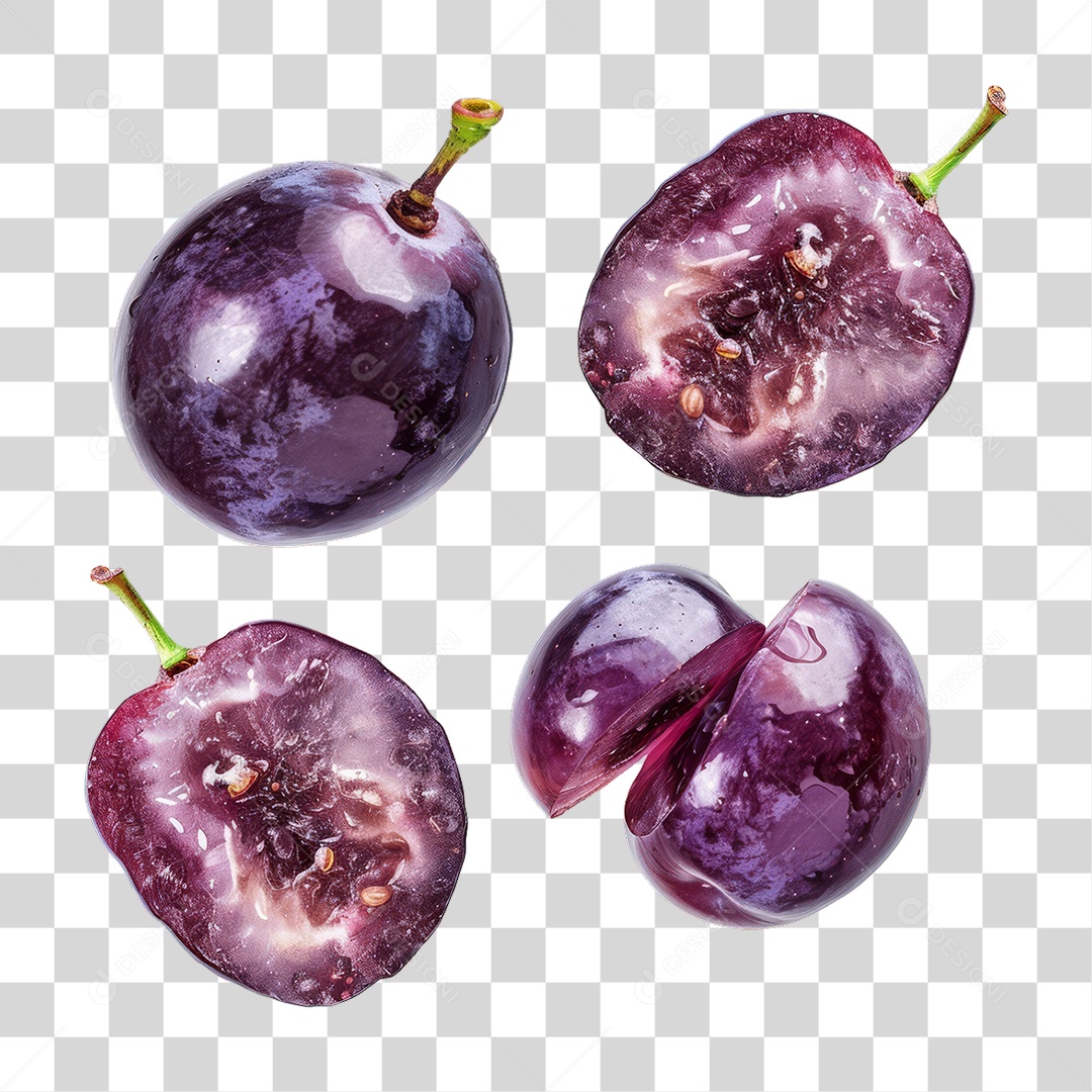 Fatias de Uvas PNG Transparente