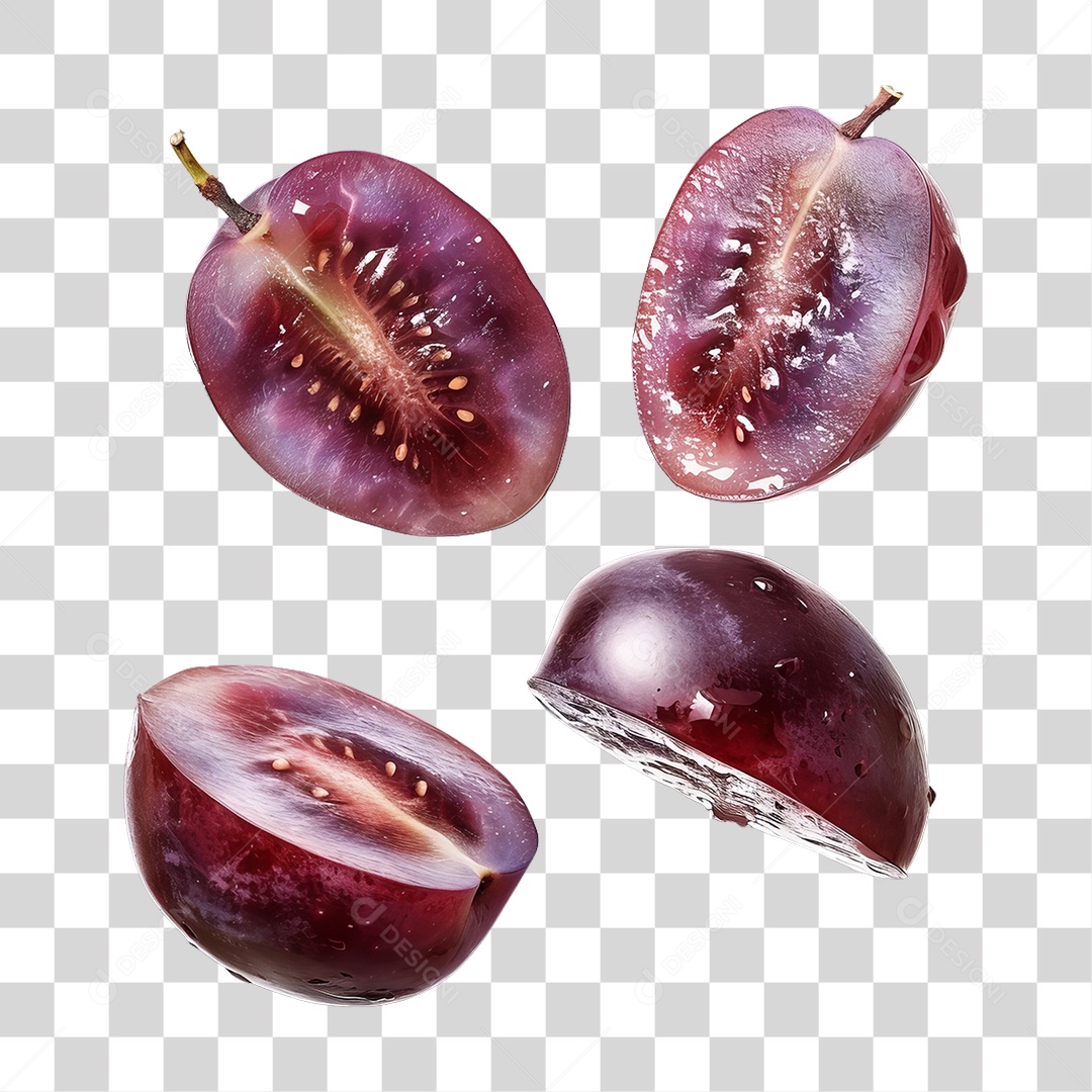Fatias de Uvas PNG Transparente