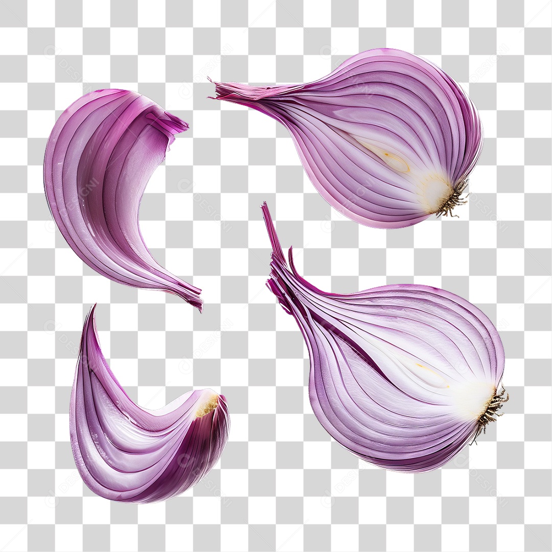 Cebolas Fatiadas PNG Transparente