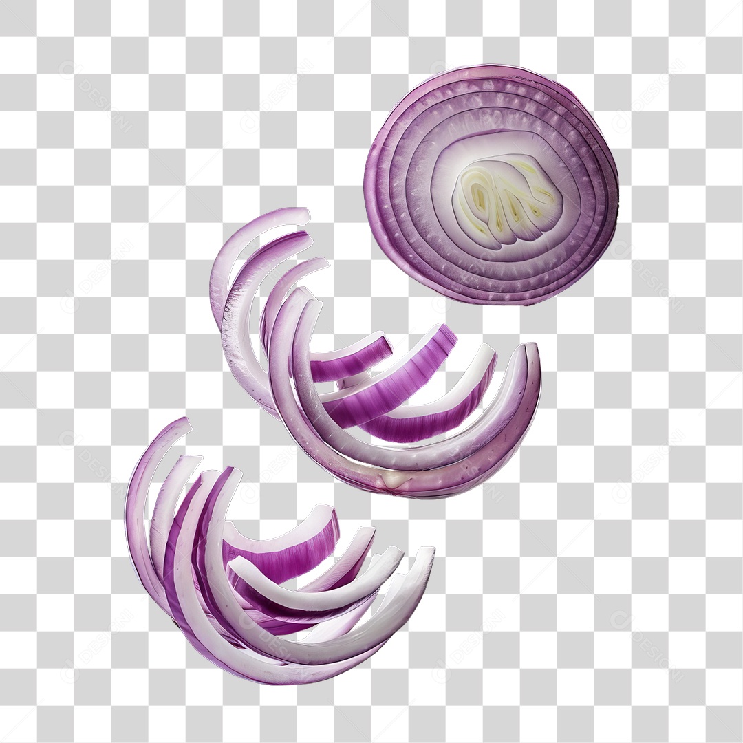 Cebolas Fatiadas PNG Transparente