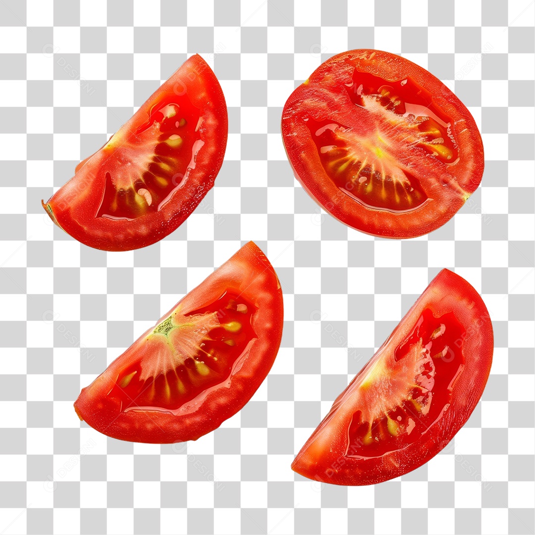 Fatias de Tomates Frutas PNG Transparente