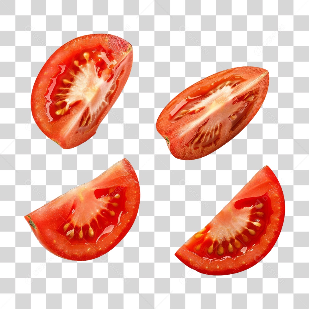 Fatias de Tomates Frutas PNG Transparente