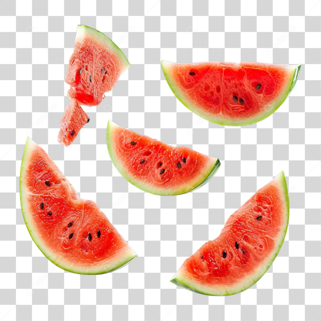 Fatias de Melancia Frutas PNG Transparente