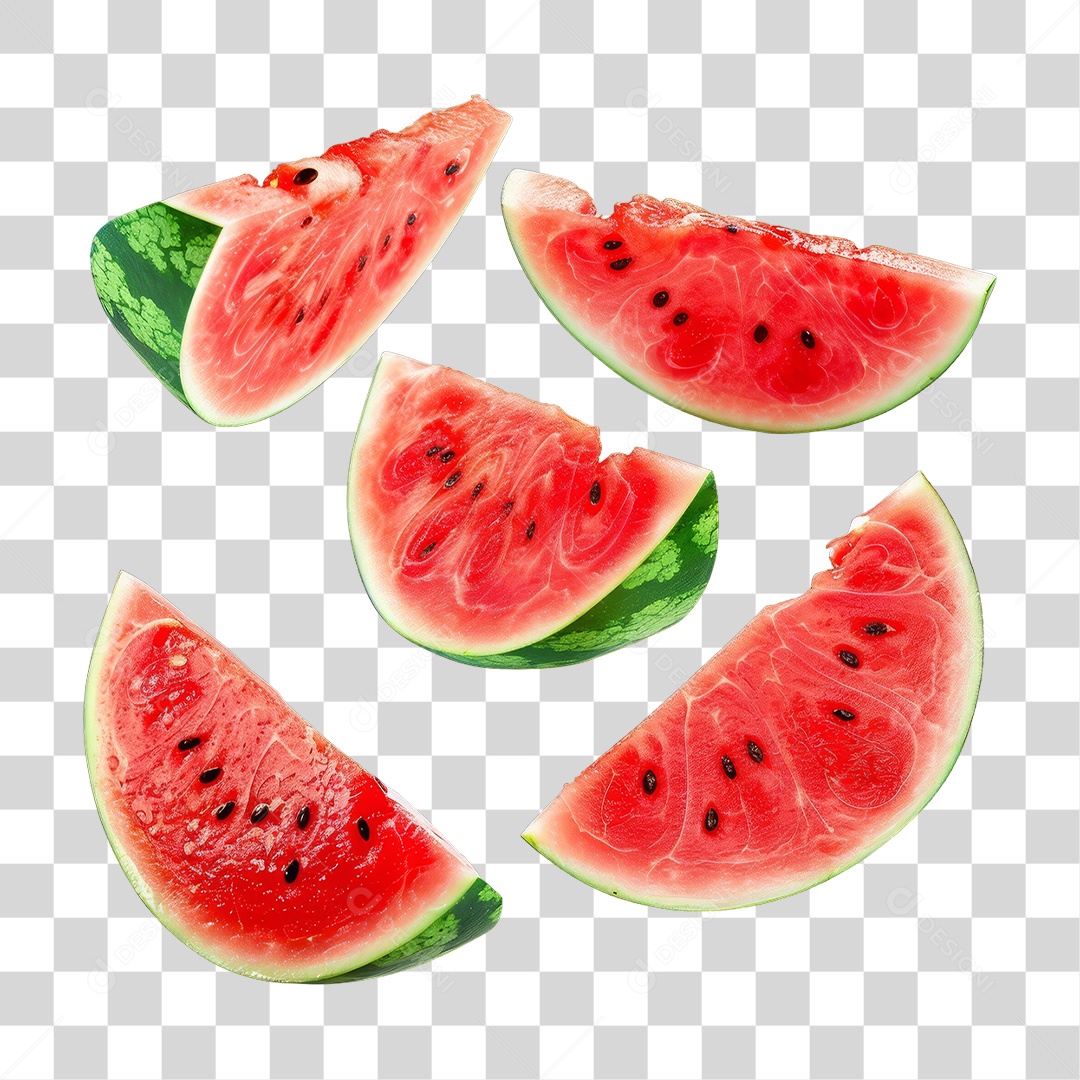 Fatias de Melancia Frutas PNG Transparente
