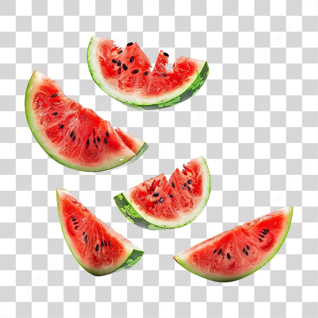 Fatias de Melancia Frutas PNG Transparente