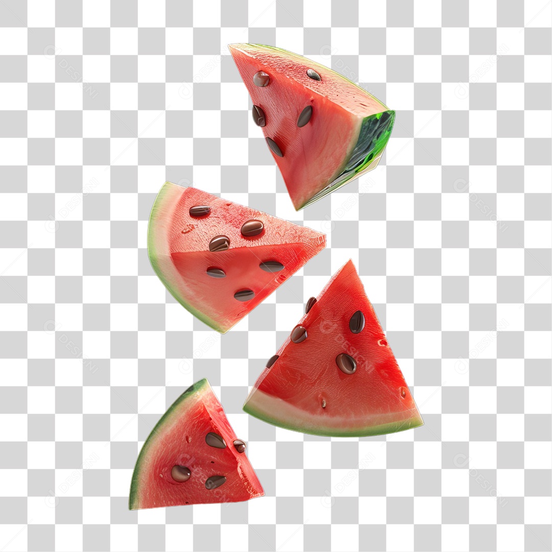 Fatias de Melancia Frutas PNG Transparente