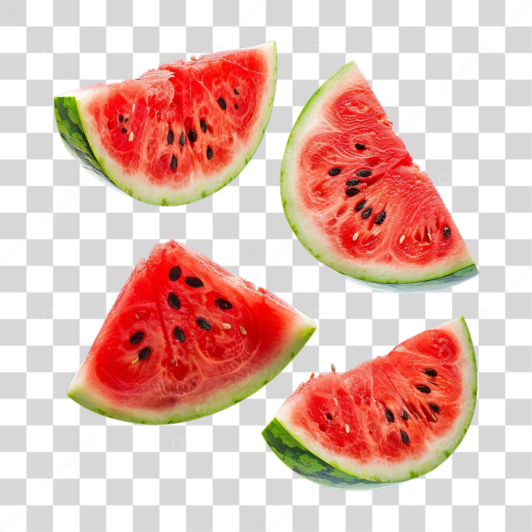 Fatias de Melancia Frutas PNG Transparente