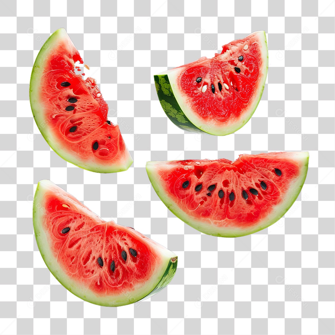 Fatias de Melancia Frutas PNG Transparente