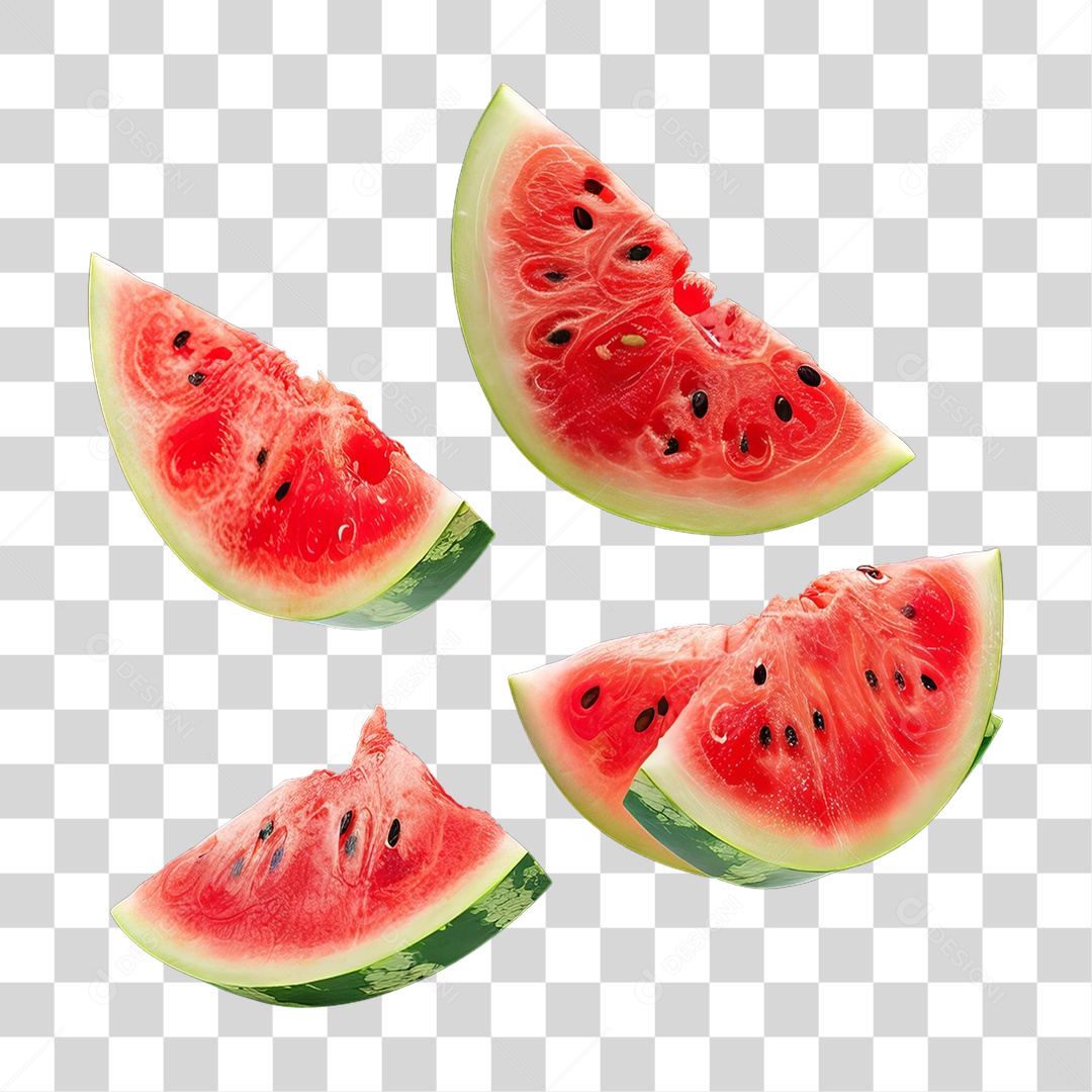 Fatias de Melancia Frutas PNG Transparente