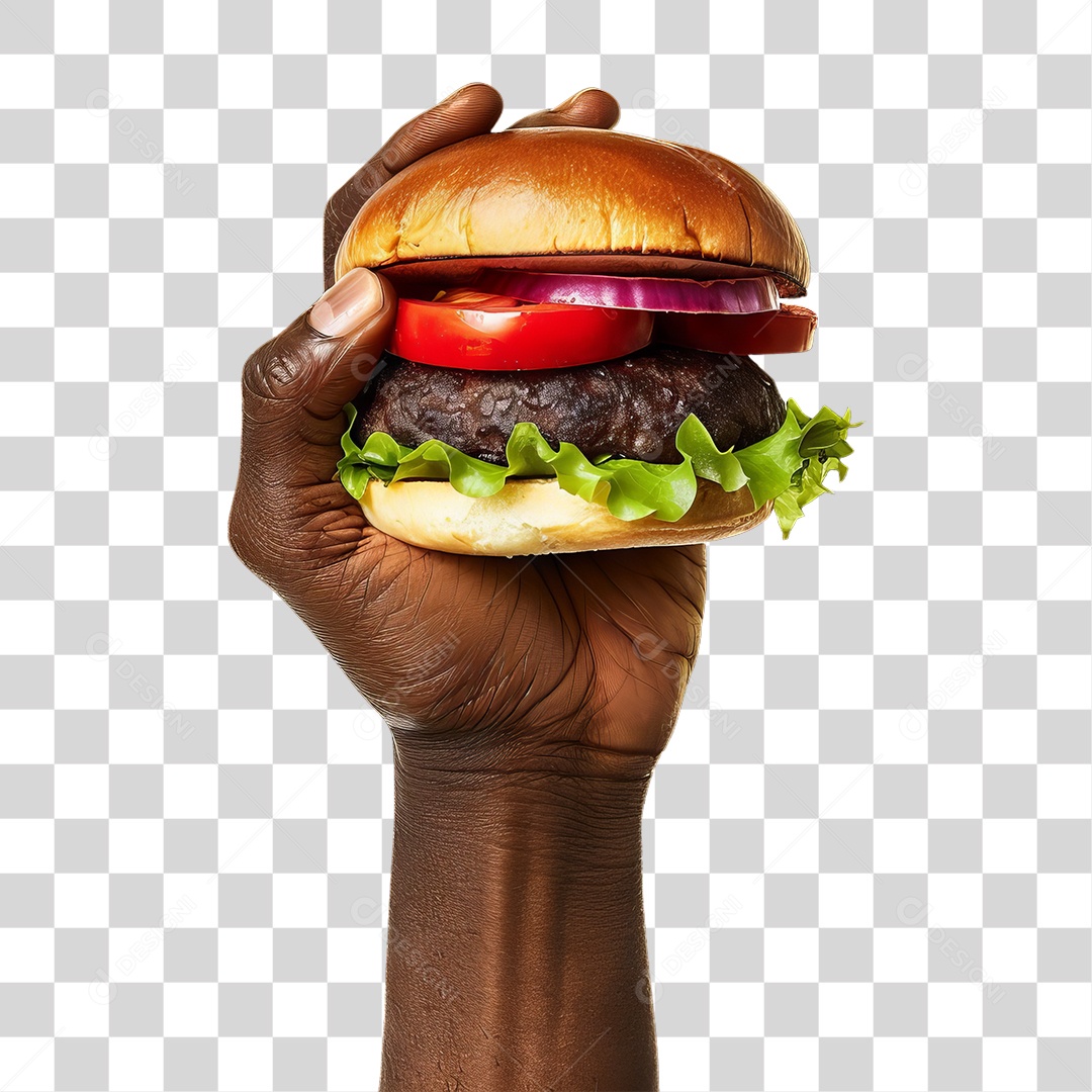Mão Segurando Hambúrguer Lanche Sanduiches PNG Transparente