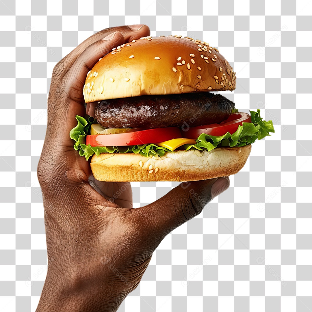 Mão Segurando Hambúrguer Lanche Sanduiches PNG Transparente