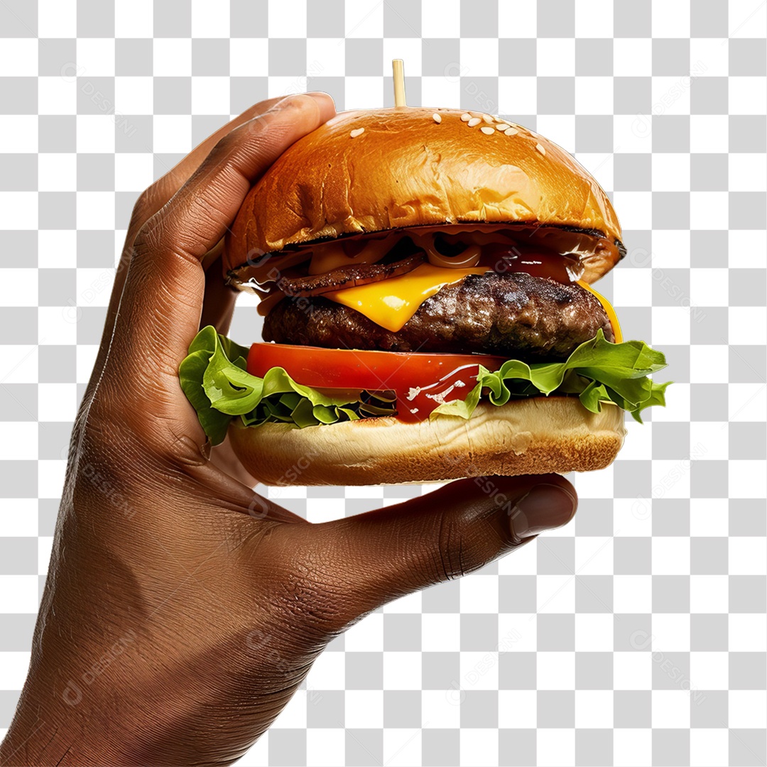 Mão Segurando Hambúrguer Lanche Sanduiches PNG Transparente