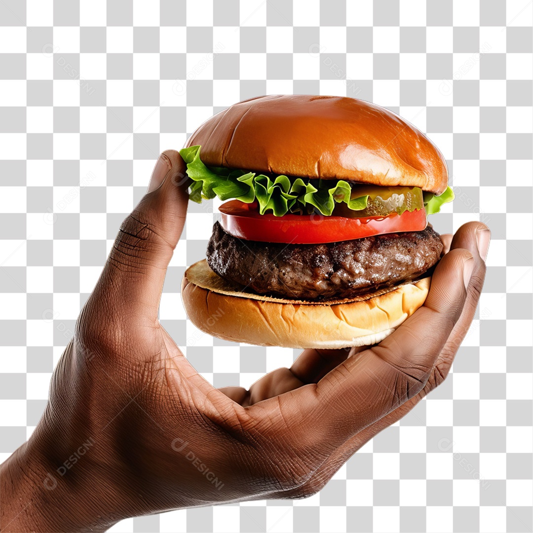 Mão Segurando Hambúrguer Lanche Sanduiches PNG Transparente