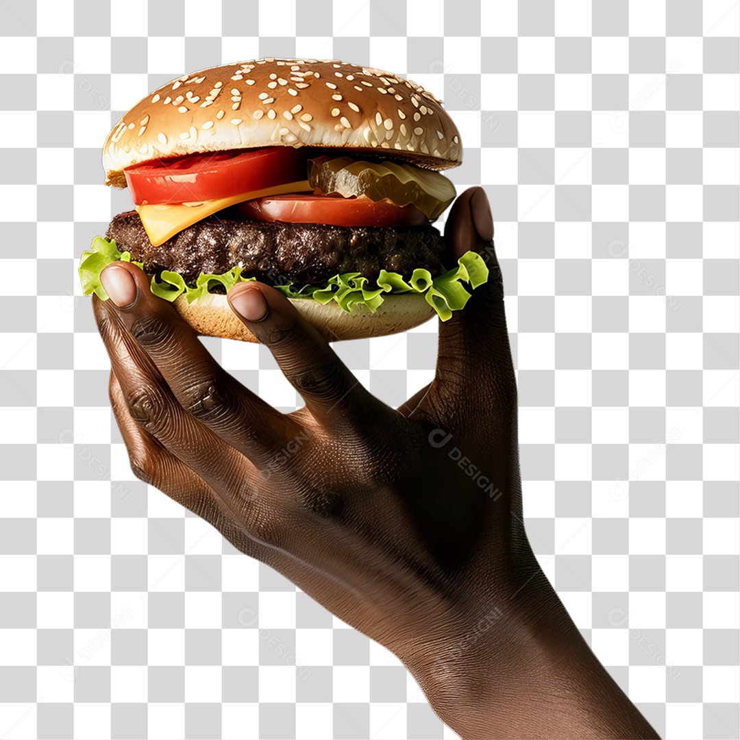 Mão Segurando Hambúrguer Lanche Sanduiches PNG Transparente