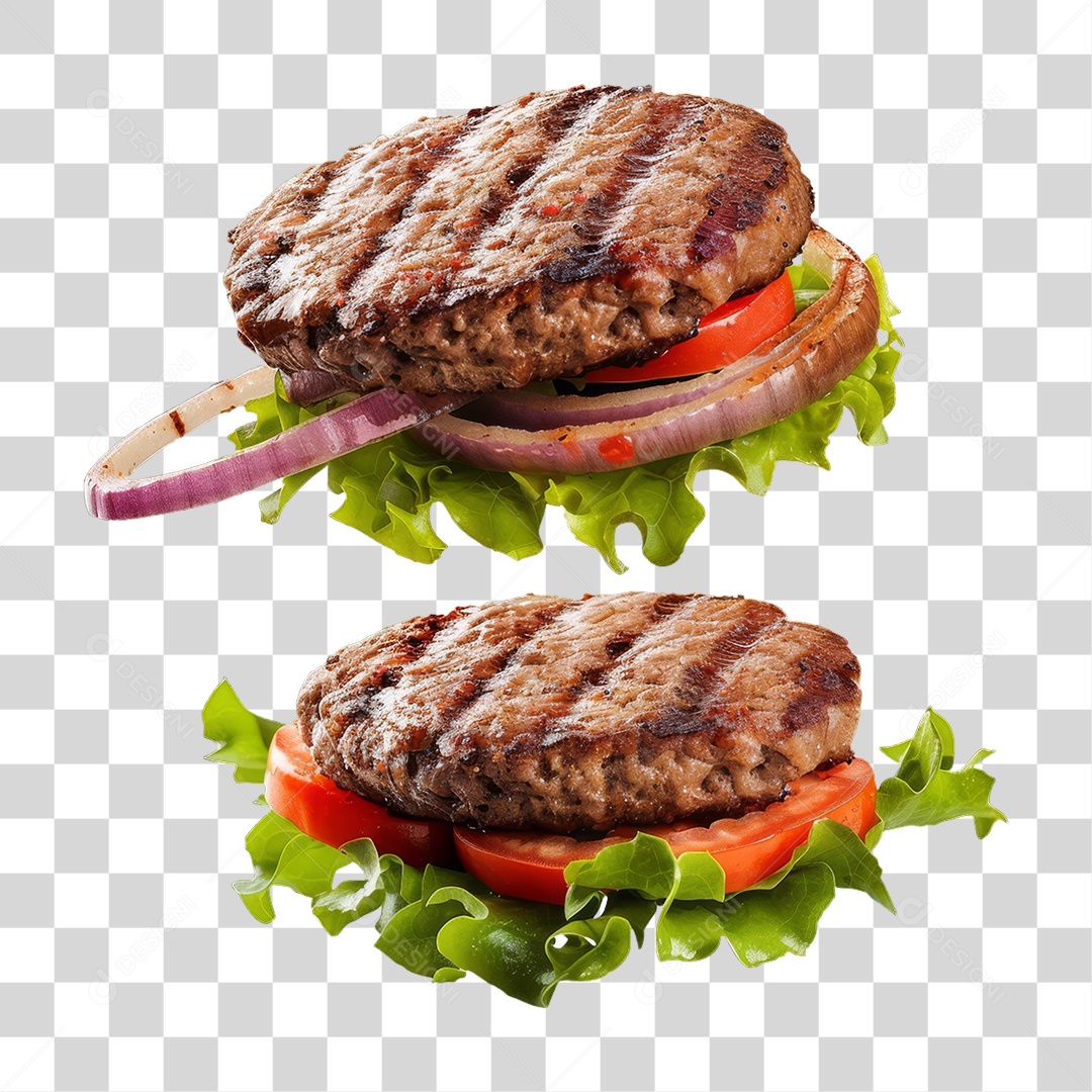 Hambúrgueres Grelhados PNG Transparente