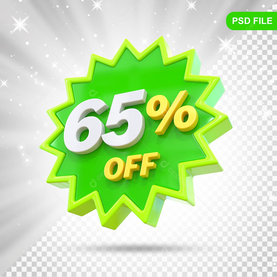 Elemento 3D Verde 65% Off Para Composição PSD
