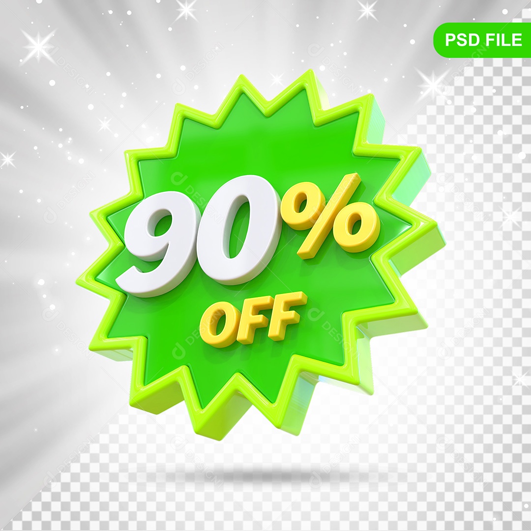 Elemento 3D Verde 90% Off Para Composição PSD