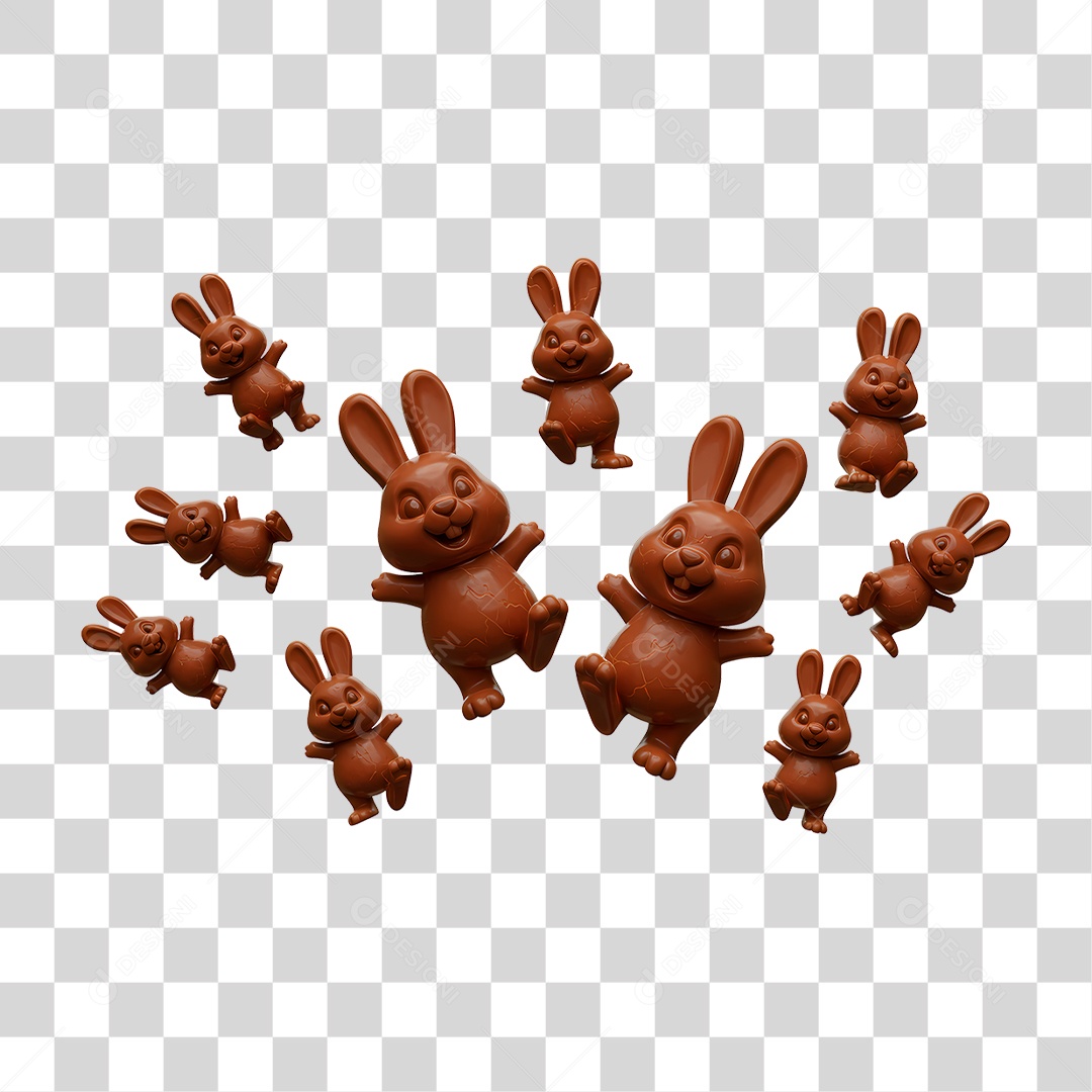 Coelho de Chocolate PNG Transparente