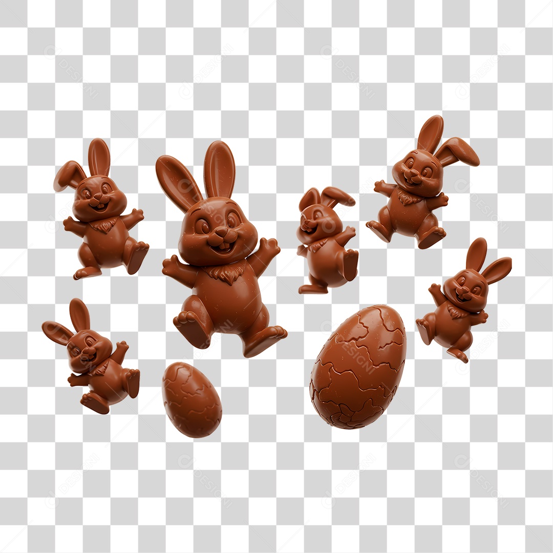 Coelho de Chocolate PNG Transparente