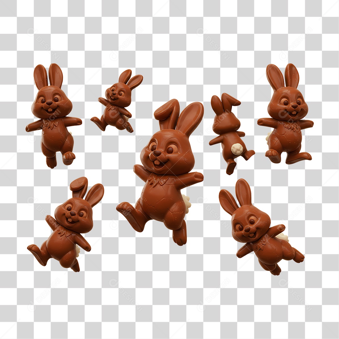 Coelho de Chocolate PNG Transparente