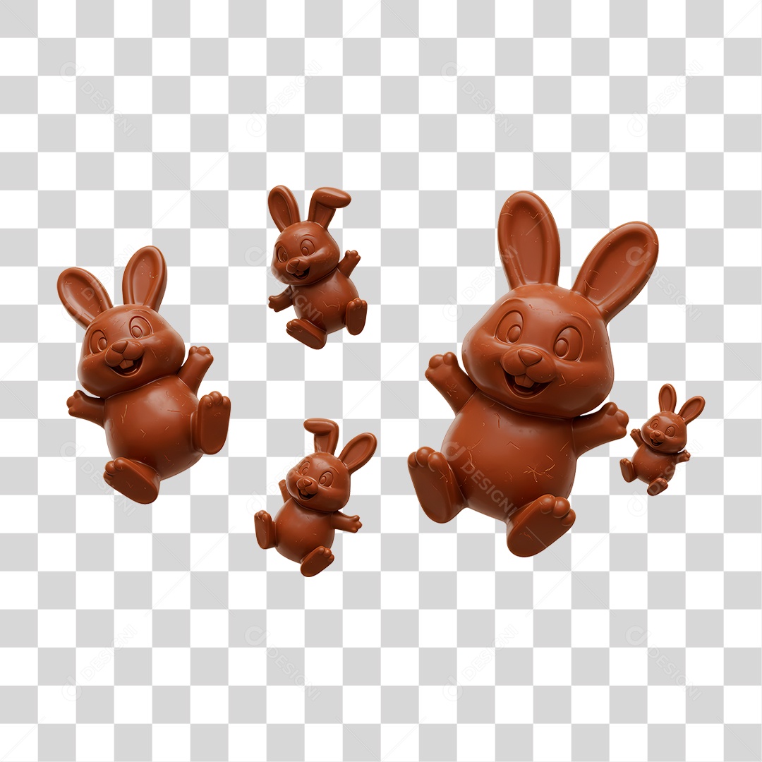 Coelho de Chocolate PNG Transparente