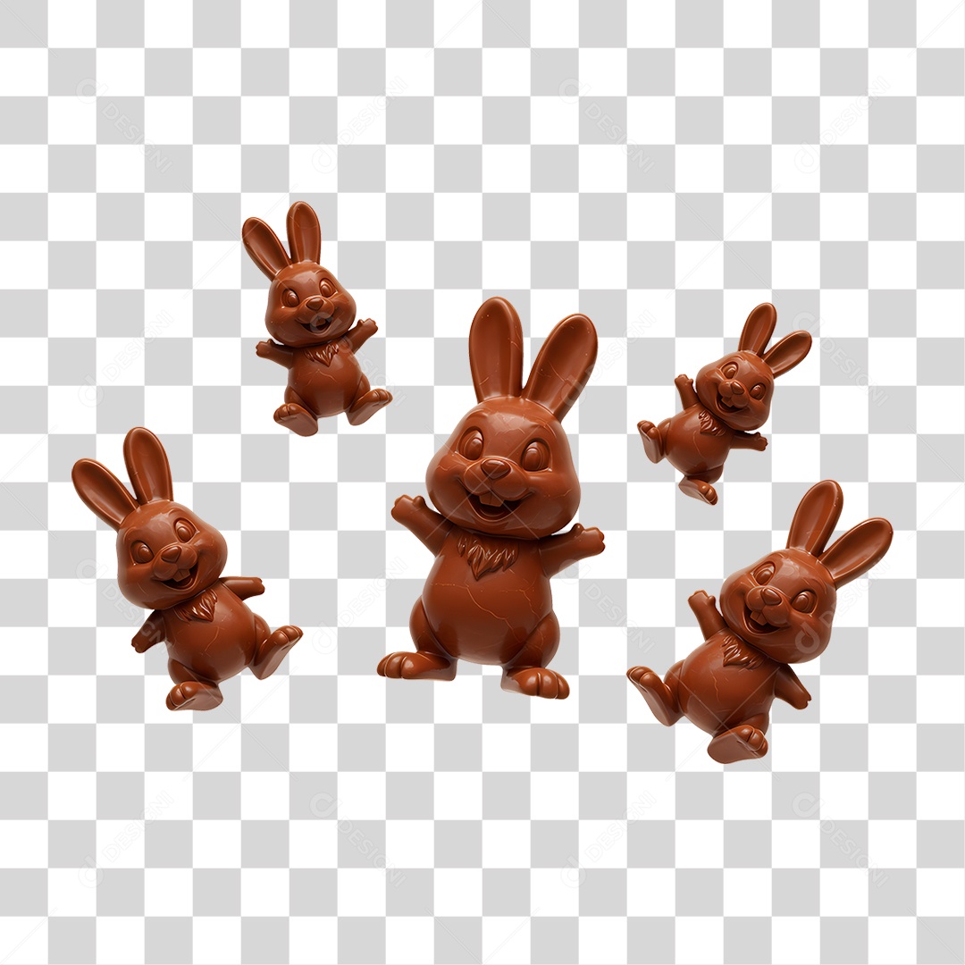 Coelho de Chocolate PNG Transparente