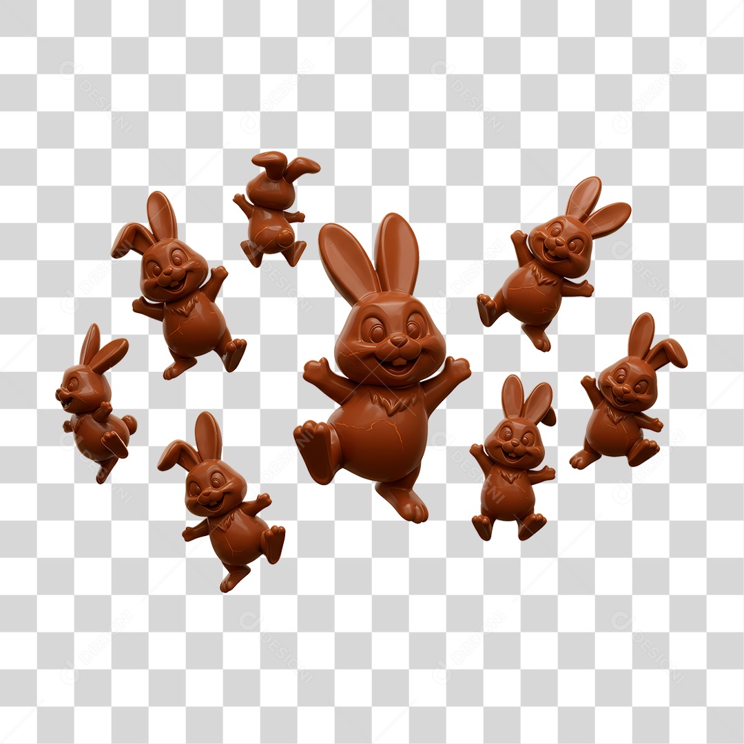 Coelho de Chocolate PNG Transparente