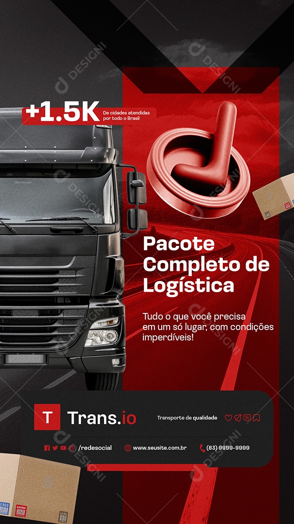 Story Transportadora Pacote Completo de Logística Social Media PSD Editável