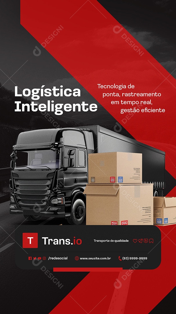 Story Transportadora Logística Inteligente Social Media PSD Editável