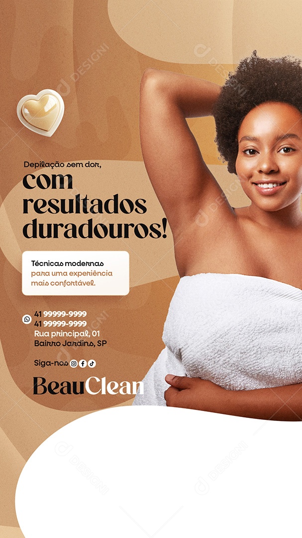 Story Estética Depilação Sem Dor Social Media PSD Editável