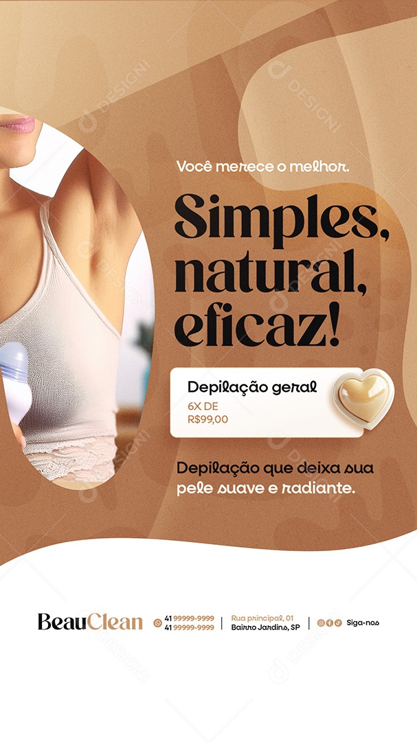 Story Estética Depilação Geral Social Media PSD Editável