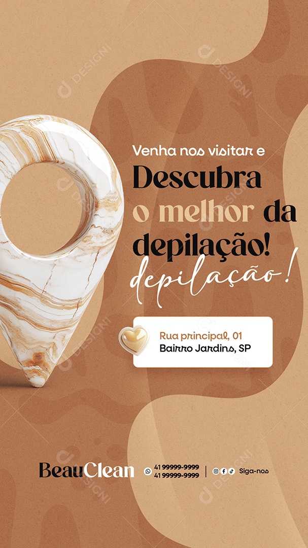 Story Estética Depilação Venha nos Visitar Social Media PSD Editável