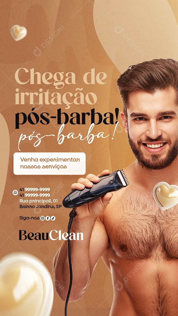 Story Estética Depilação Chega de Irritação Social Media PSD Editável