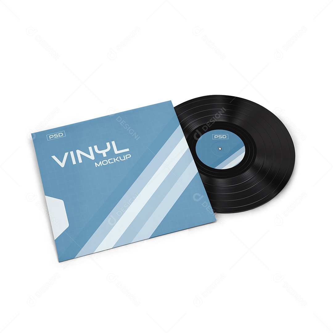 Mockup Disco de Vinil PSD Editável