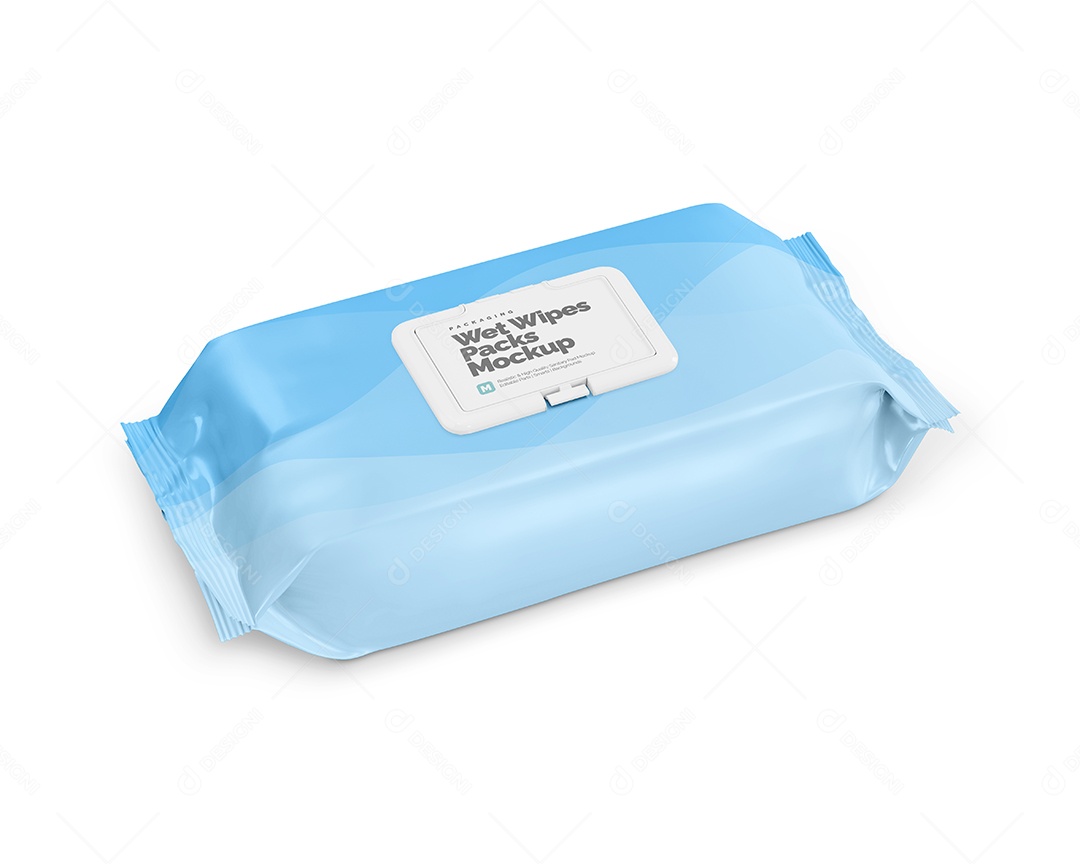 Mockup Embalagem de Lenço Umedecido PSD Editável