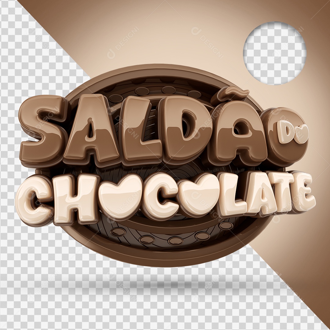 Saldão Do Chocolate Selo 3D para Composição PSD